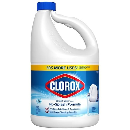 CLOROX SplashLess Concentrated Bleach, 117 oz, Liquid, Regular 32411